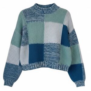 COTTON ON Women's Oversized Patchwork Sweater SMALL Like New PTP 22” Length 17”